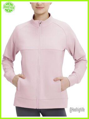 Fleece Lined Jacket Women Mock Neck Performance Water-Resistant Lightweight